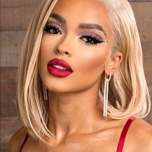 Long Geometric Rhinestone Drop Earrings 925 sterling silver posts big